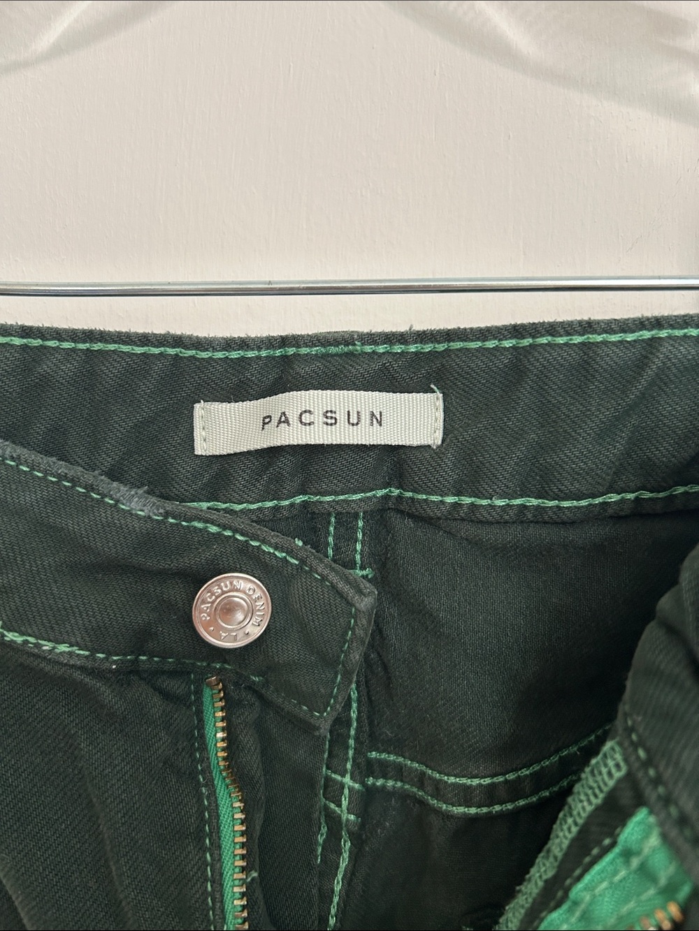 PacSun Dark Green Straight-Leg Pants - Picture 3 of 5